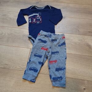 12m Baby Boy Carter's Fire Truck Outfit